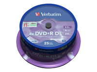 VERBATIM 43757 DVD+R DL Verbatim spindle 25 8,5GB 8x MATT SILVER