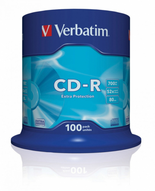 Verbatim CD-R 52x 700MB 100P CB DL Ex Prot 43411