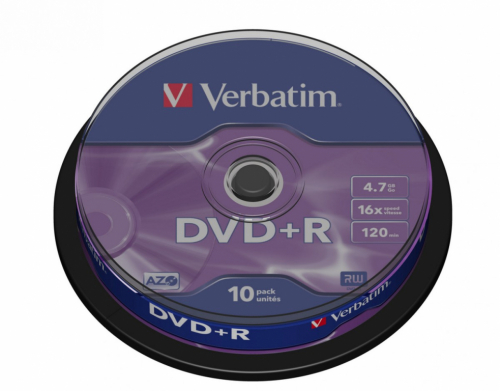 Verbatim DVD+R 16x 4.7GB 10P CB 43498