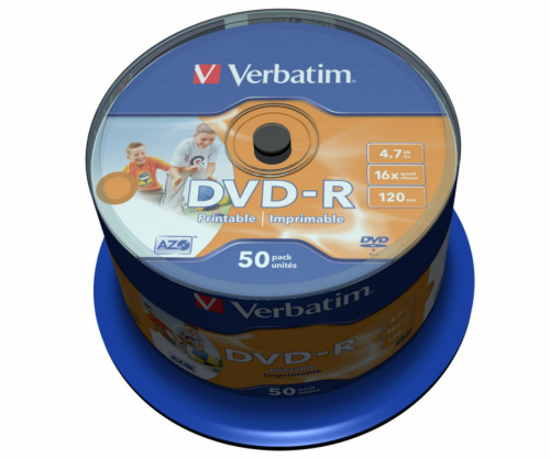 Verbatim Verb DVD-R 16x 4.7GB 50P CB Printable 4353