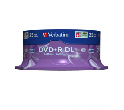 DVD+R Verbatim 8.5GB X8 Double Layer (25 Cake)