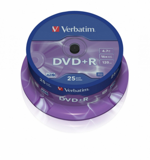 Verbatim DVD+R 16x 4.7GB 25P CB 43500