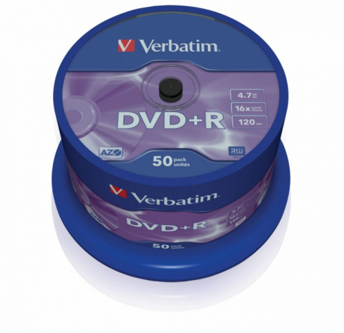 Verbatim DVD+R 16x 4.7GB 50P CB 43550