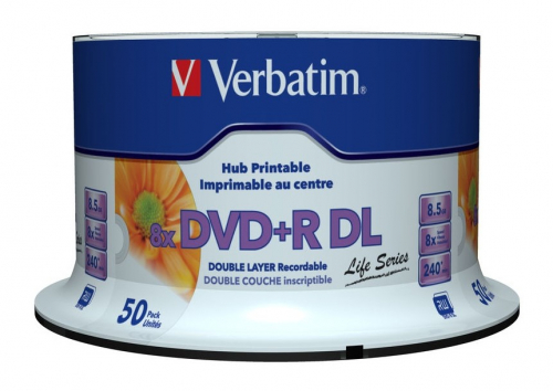 DVD+R Verbatim 8,5GB 50pcs 8x wide printable surface