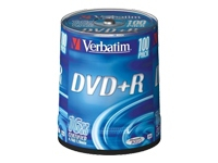 VERBATIM DVD+R 120 min. / 4.7GB 16x 100-pack spindle DataLife Plus, scratch resistant surface