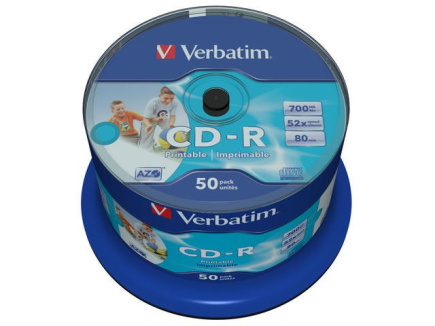 Verbatim CD-R AZO Wide Inkjet Printable no ID 700 MB 50 pc(s)