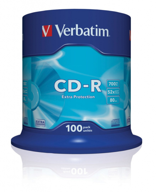 P?yta CD R 700MB x52 Protec Surfa 100szt VERBATIM 434115