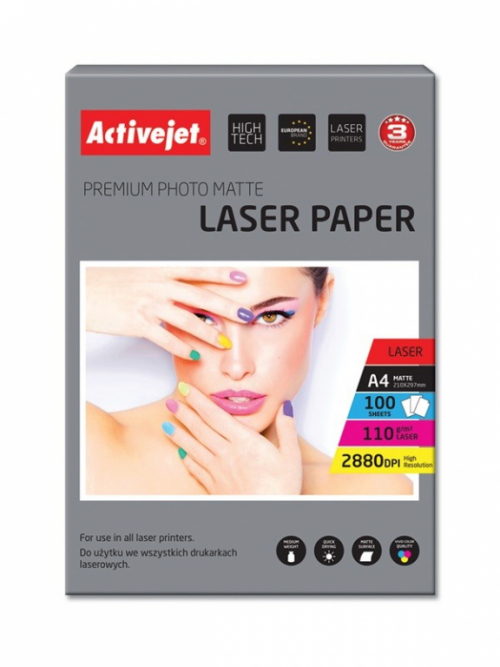 Activejet AP4-110M100L matte photo paper for laser printers; A4; 100 pcs