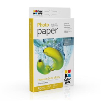 ColorWay Premium Semiglossy Photo Paper, 255g/m, 10x15, 50pcs.