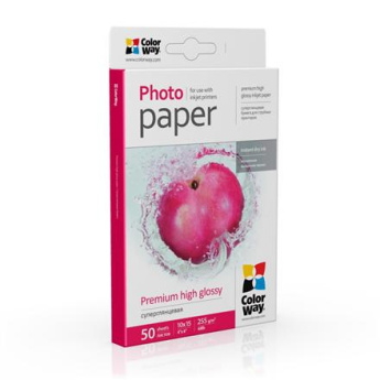 ColorWay Premium Highglossy Photo Paper, 255g/m, 10x15, 50pcs.