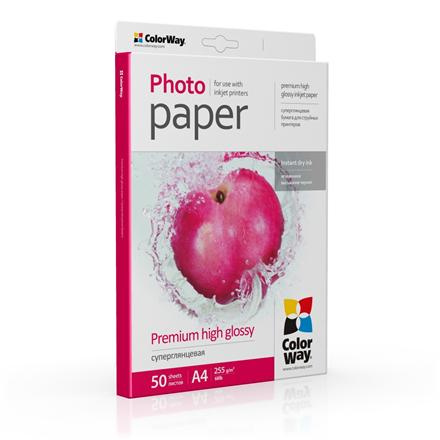 ColorWay Photo Paper, 50 sheets | 255 g/m² | A4 | Premium High Glossy