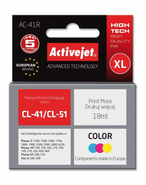Activejet AC-41R Ink cartridge (replacement for Canon CL-41; Premium; 18 ml; color)