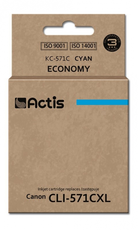 Actis KC-571C ink (replacement for Canon CLI-571C; Standard; 12 ml; cyan)