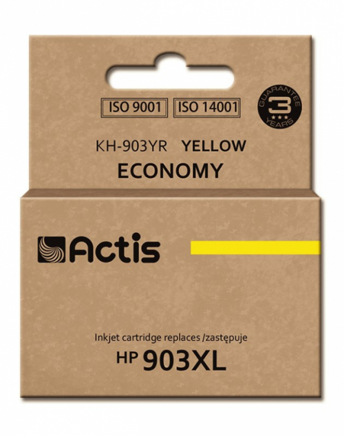 Actis KH-903YR ink (replacement for HP 903XL T6M11AE; Standard; 12 ml; yellow) - New Chip