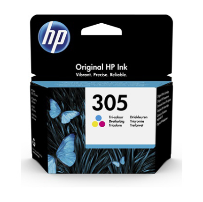HP 305 Tri-Color Ink Cartridges, 100 pages, for HP DeskJet 2300, 2710, 2720, Plus 4100