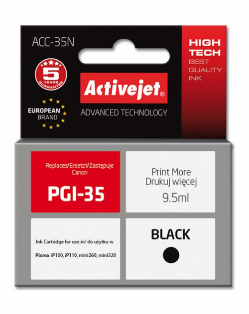 Activejet ACC-35N Ink cartridge (replacement for Canon PGI-35; Supreme; 9.5 ml; black)