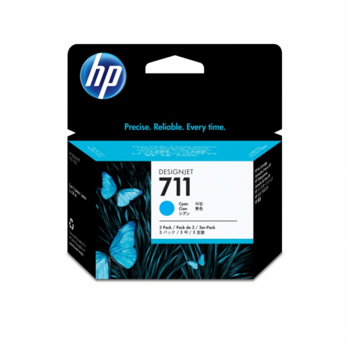 HP Inc. Ink HP 711 29ml Cyan 3-Pack CZ134A