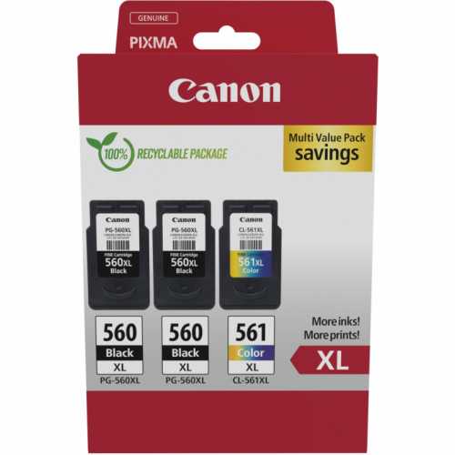 Canon Tinte PG-560XL/CL-561XL 3712C009 3er Multipack (2xBK/Color)