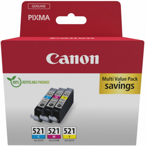 Canon Tinte CLI-521 2934B015 3er Multipack (CMY)
