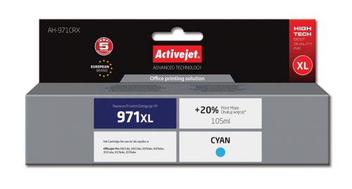 Activejet AH-971CRX ink (replacement for HP 971XL CN626AE; Premium; 100 ml; cyan)