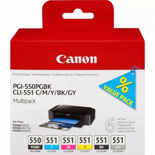 Canon Ink set PGI-550 + CLI-551 C/M/Y/BK/GY