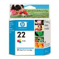 HP 22 Tri-colour Ink Cartridge, 138 pages, for HP Photosmart Color 1410, DeskJet F380, D2300, Officejet 4300, 5600