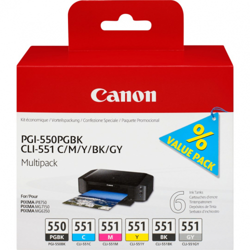 Canon PGI-550/CLI-551 PGBK/C/M/Y/BK/GY