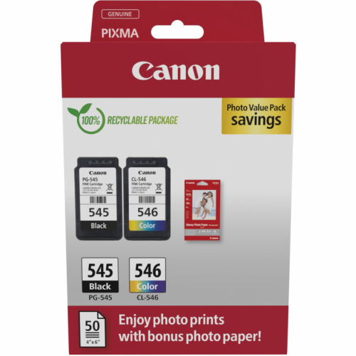 Canon Tinte PG-545/CL-546 8287B008 2er Multipack (BK/Color) inkl. Fotopapier