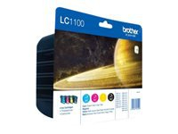 BROTHER LC1100VALBPDR Valuepack black magenta cyan und yellow for  DCP-185C, -385C, -395CN, -585CW, -6690CW, -J715W, MFC-490CW, -790