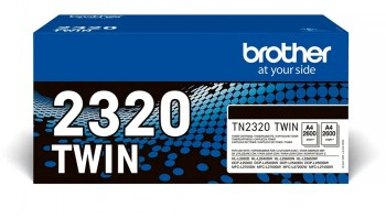 BROTHER TN2320 TWIN-PACK BLACK TONERS (BK = 2,600 PAGES/CARTRIDGE)