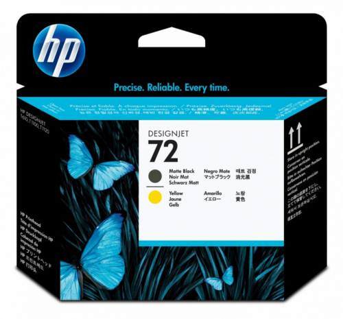 HP Inc. Print head No. 72 Matte Black & Yellow C9384A