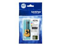 BROTHER LC421VAL 4pack Ink Cartridge up to 500 pages with DR Security Tag