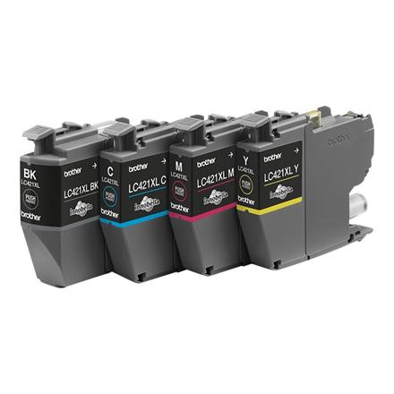 Brother LC421XLVAL Ink Cartridge Multipack | Brother Brother LC | LC421XLVAL | Brother LC421XL - 4-pack - XL - black, yellow, cyan, magenta - original - ink cartridge | Ink cartridge | Black, yellow, cyan, magenta