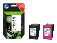 HP 301 Ink Cartridge Combo 2-Pack Standard Capacity (Black and Colour cartridge)