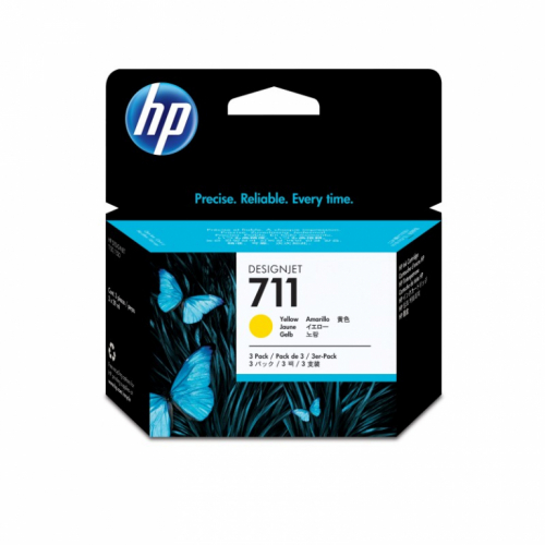 HP Inc. Ink HP 711 29ml Yellow 3-Pack CZ136A