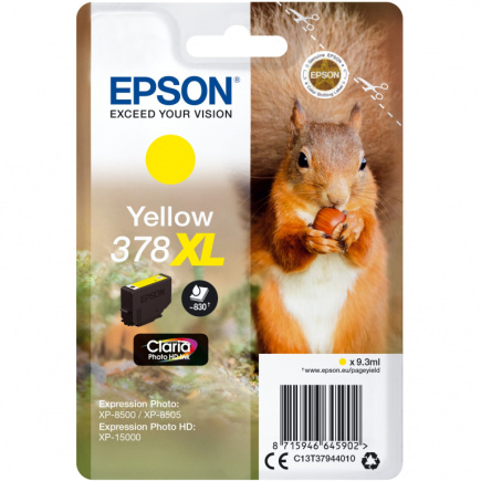 Epson Tinte 378XL C13T37944010 Gelb bis zu 830 Seiten