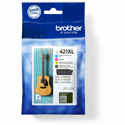 Brother 4-pack of Black Cyan Magenta and Yellow 500-page high capacity ink cartridges for DCP-J1050DW MFC-J1010DW and DCP-J11