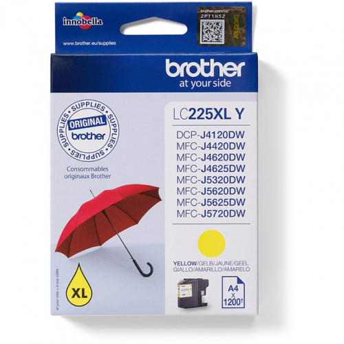 Brother Tinte LC-225XL-Y Gelb bis zu 1.200 Seiten nach ISO/IEC 24711