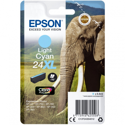 Epson Tinte 5LB 24XL ink cartridge light cyan high capacity 9.8ml 740 pages 1-pack blister without alarm