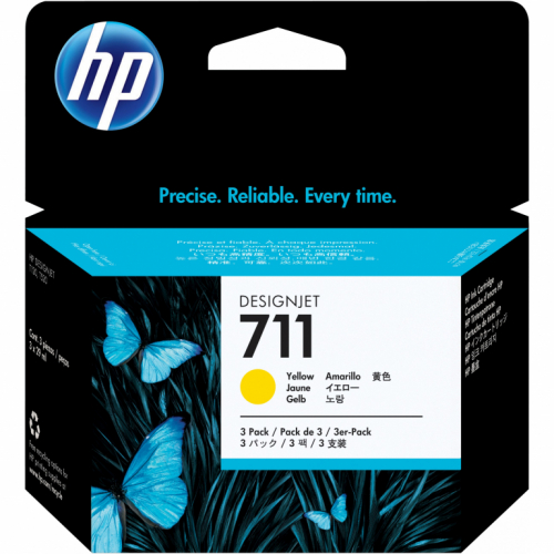 HP Tinte 711 (CZ136A) gelb Druckerpatronen. 3er-Set