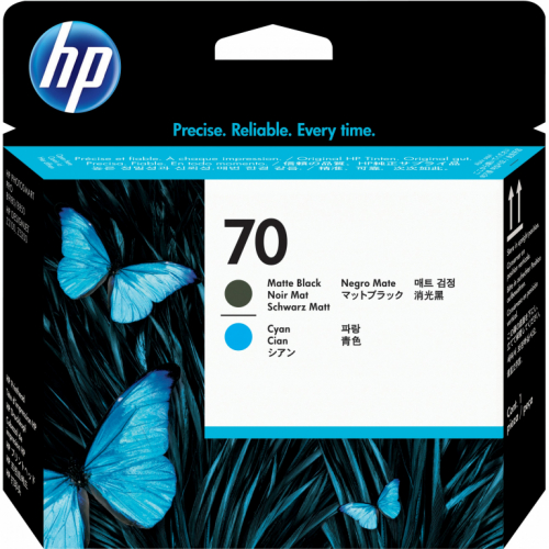 HP Tinte 70 (C9404A) schwarz matt. cyan Druckkopf
