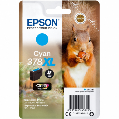 Epson Tinte 378XL C13T37924010 Cyan bis zu 830 Seiten