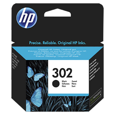 HP 302 Black Ink Cartridge, 190 pages, for HP OfficeJet 3830,3834,4650, DeskJet 2130,3630,1010, Envy 4520