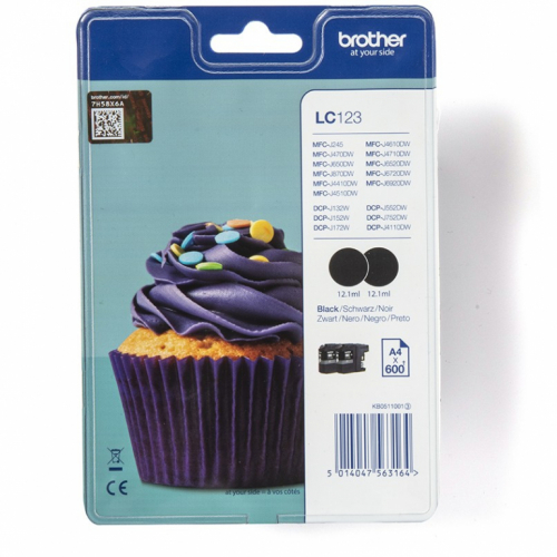 Brother LC123BKBP2DR black twin-pack