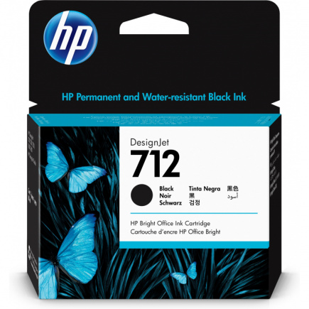 HP 712 80-ml Black Designjet Ink Cartridge