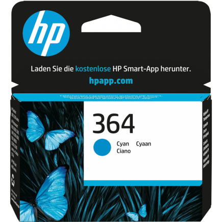 HP 364 original Ink cartridge CB318EE BA1 cyan standard capacity 3ml 300 pages 1-pack with Vivera Ink cartridge