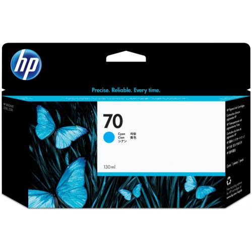 HP 70 original Ink cartridge C9452A cyan standard capacity 130ml 1-pack with Vivera Ink cartridge