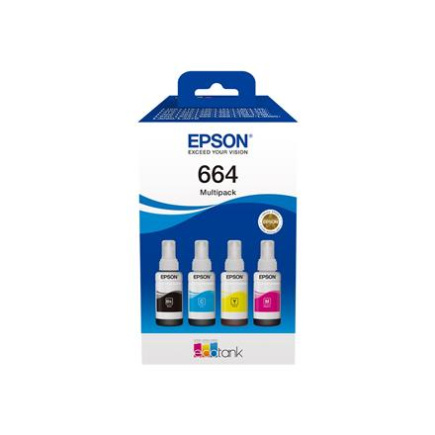 Epson 664 EcoTank 4-colour multipack | Epson C13T66464A | 664 EcoTank 4-colour multipack | Ink tank | Must, yellow, cyan, magenta