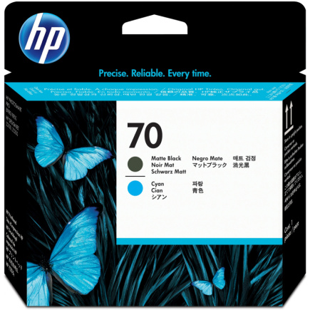 HP 70 original printhead C9404A matte Must and cyan standard capacity 1-pack