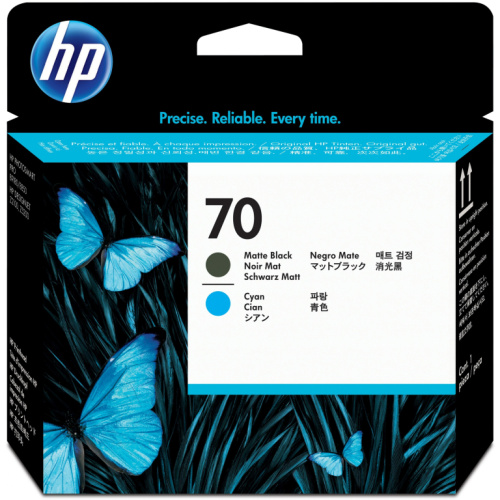 HP 70 original printhead C9404A matte Must and cyan standard capacity 1-pack
